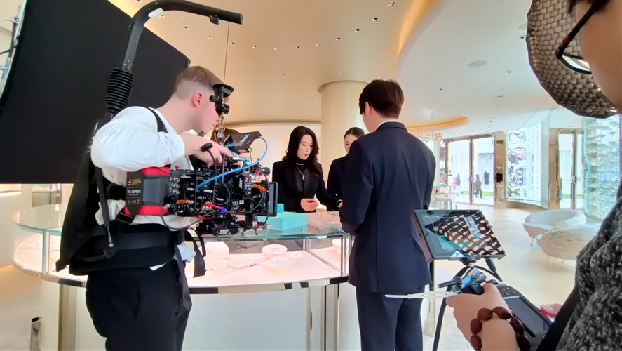 Wuhan production team preparing camera and lighting gear